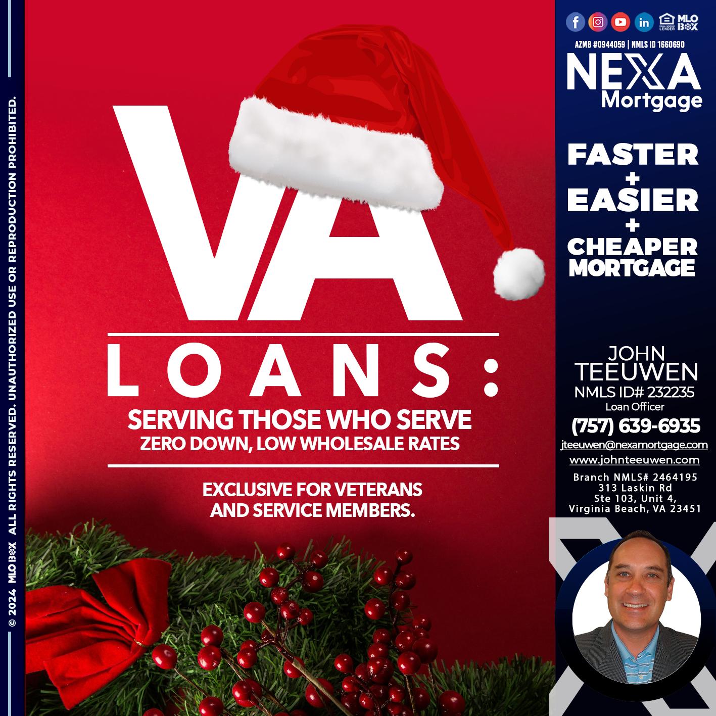 VA LOANS - John Teeuwen -Loan Officer