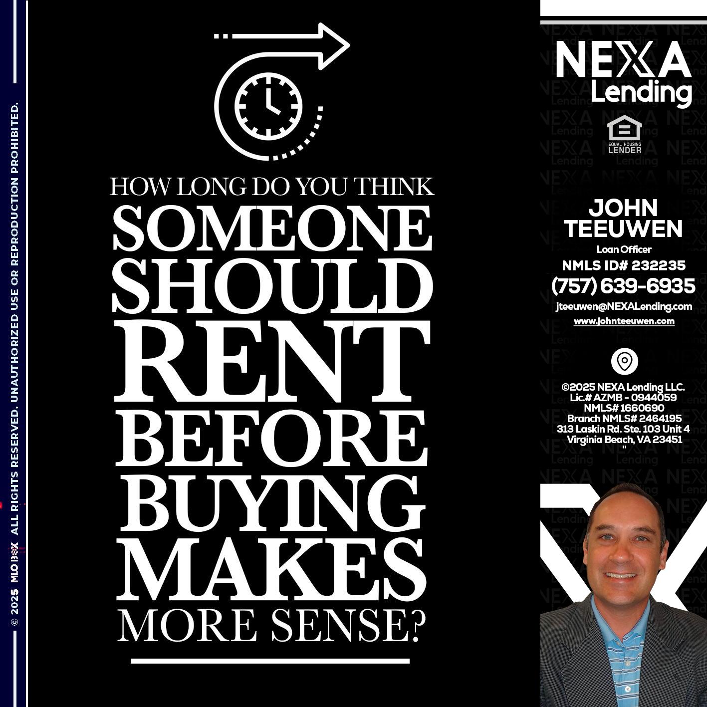 HOW LONG - John Teeuwen -Loan Officer