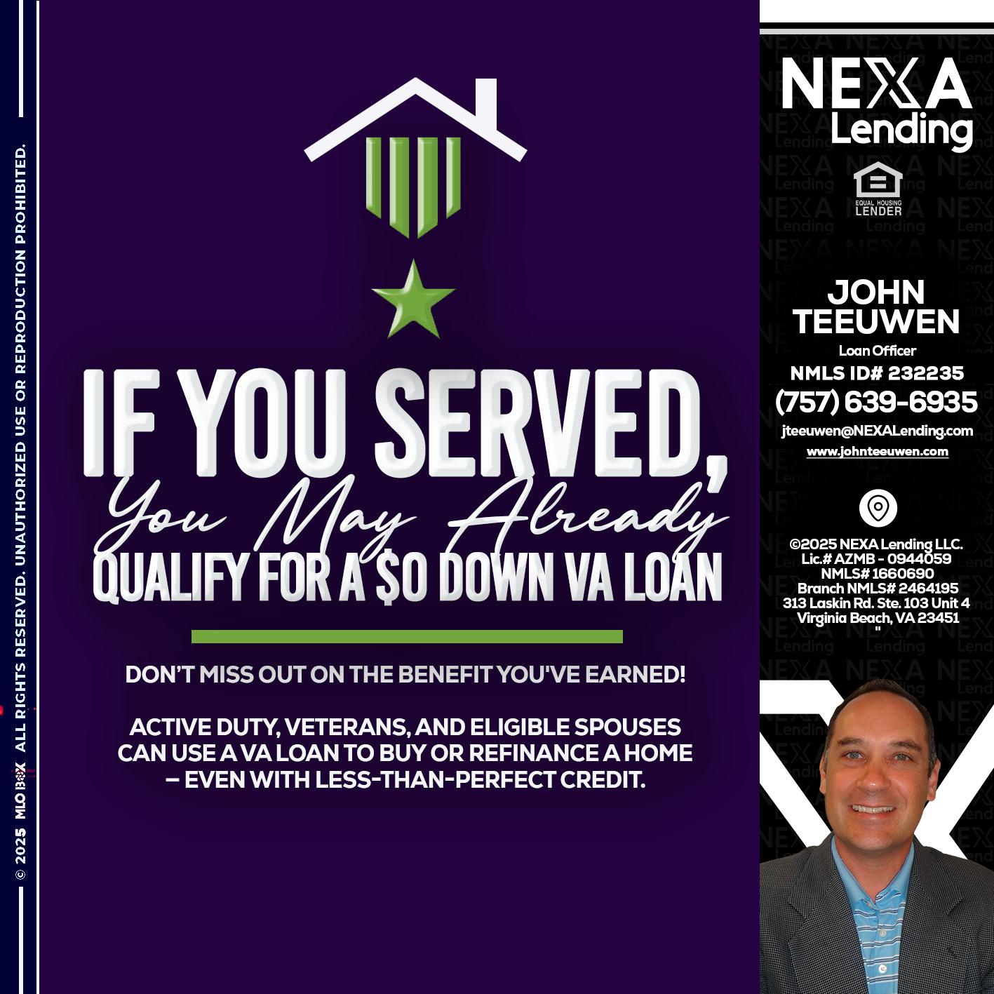 IF YOU SERVED - John Teeuwen -Loan Officer