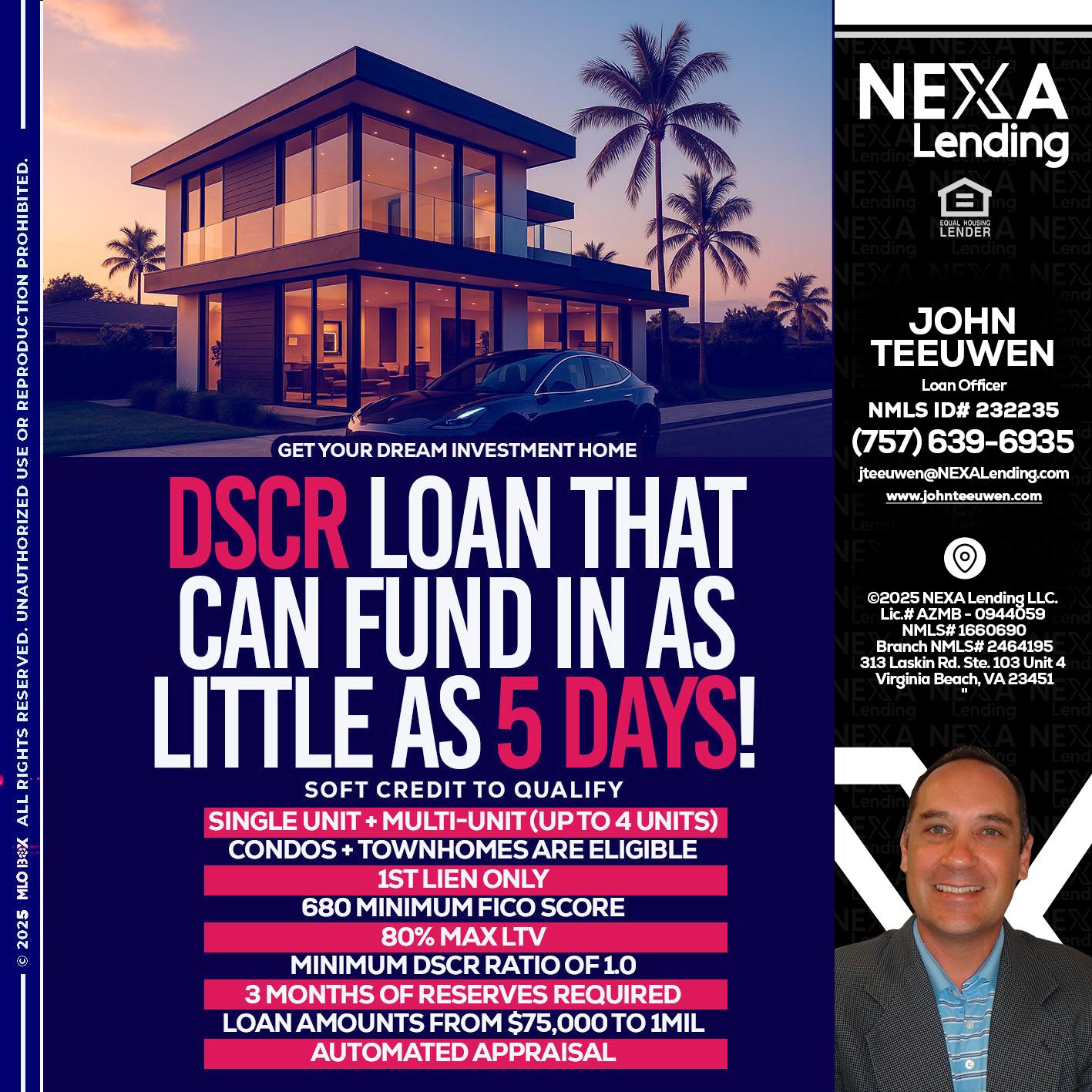 DSCR - John Teeuwen -Loan Officer