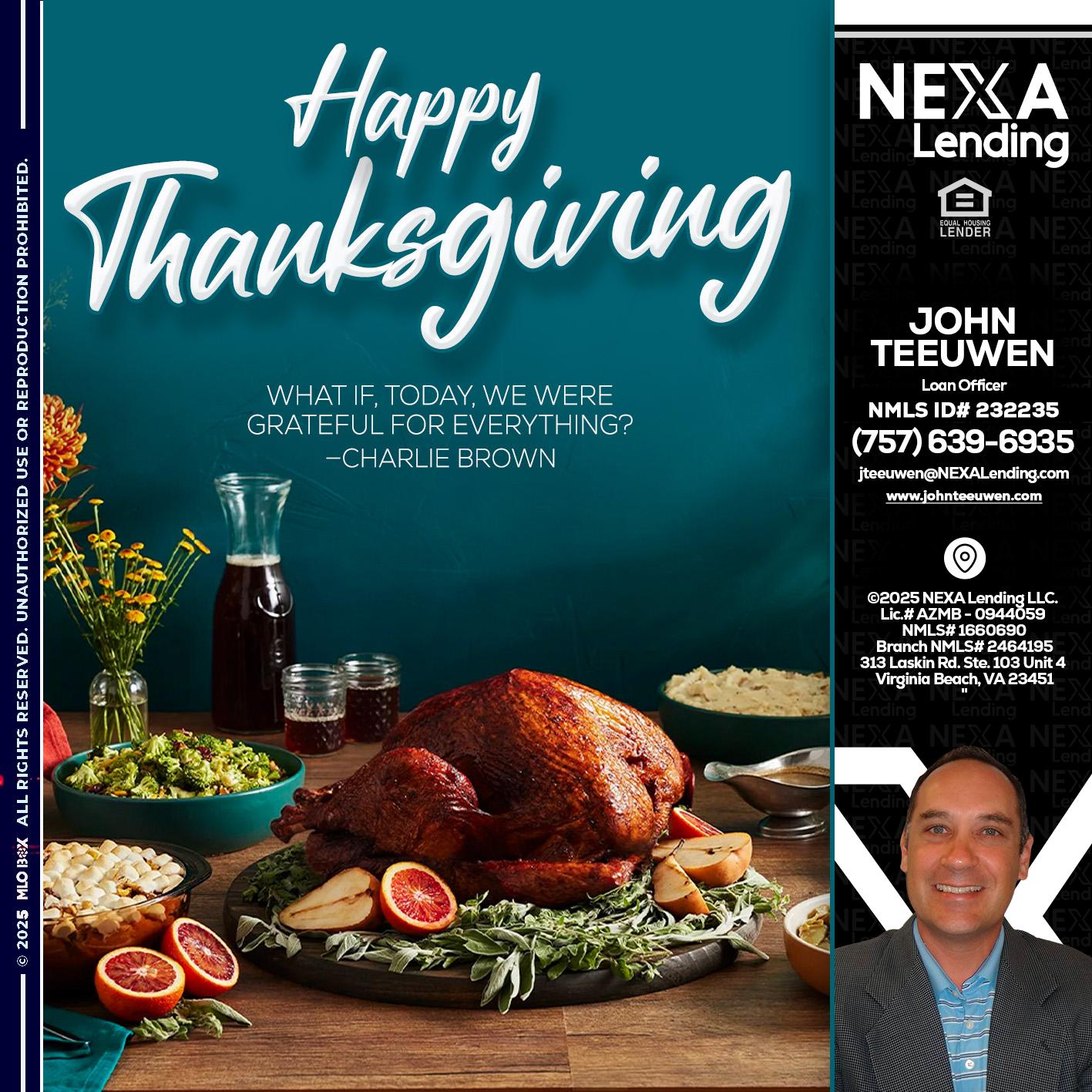 happy Thanksgiving - John Teeuwen -Loan Officer