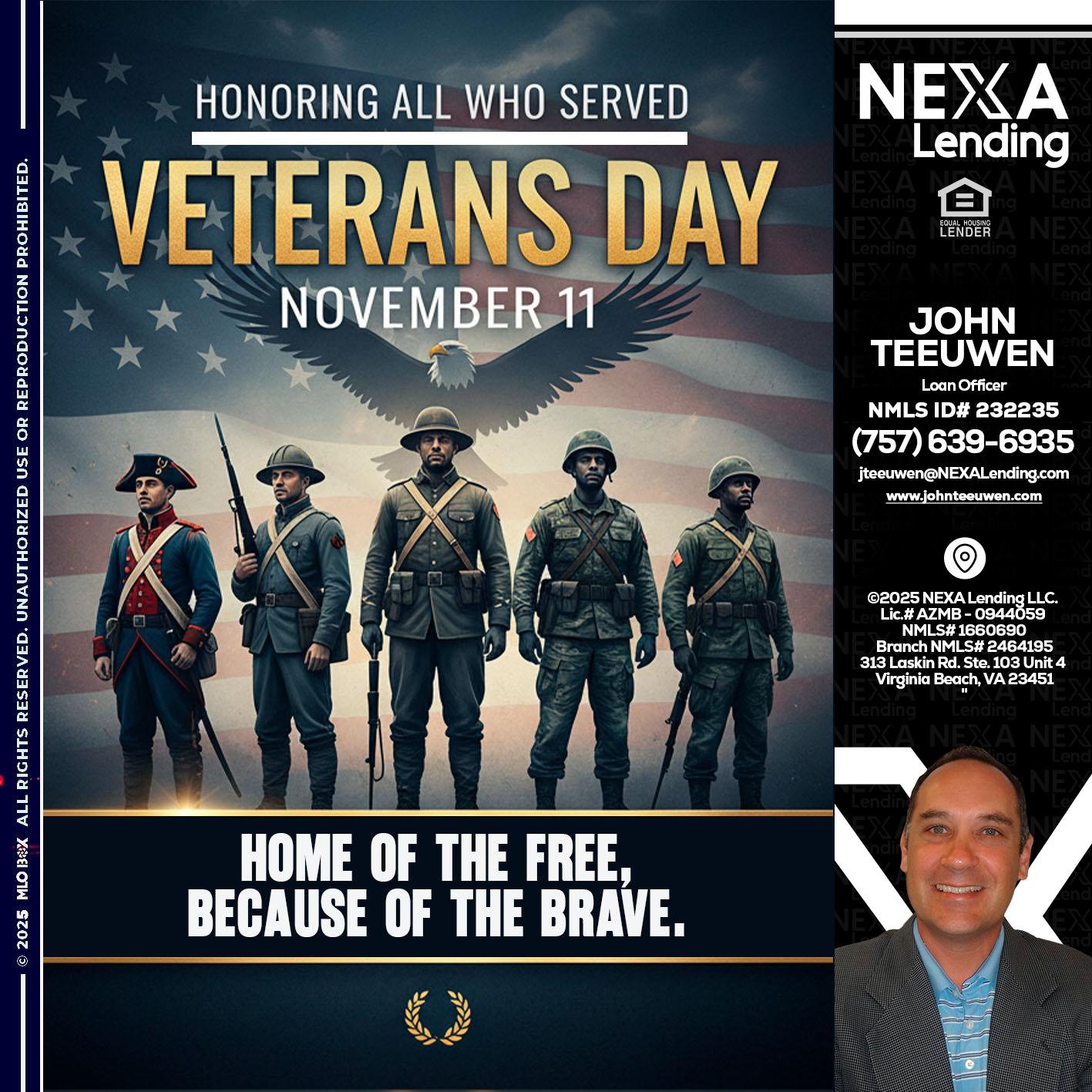 Veterans Day - John Teeuwen -Loan Officer