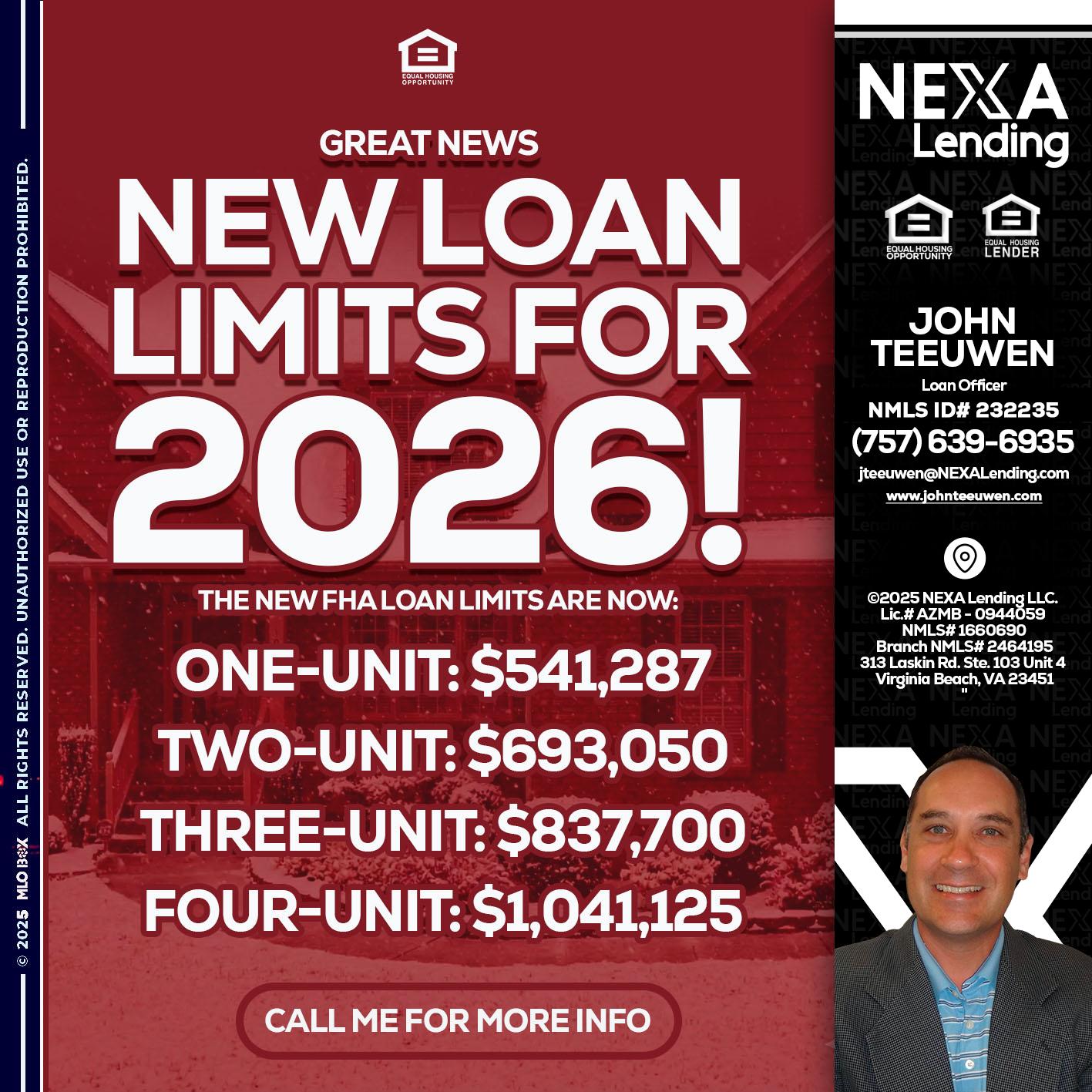 loan limits - John Teeuwen -Loan Officer