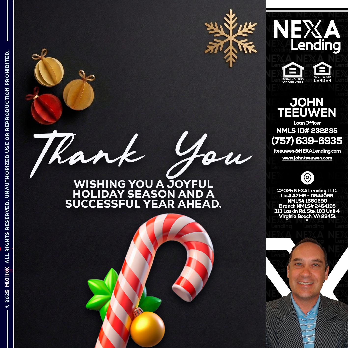 THANK YOU - John Teeuwen -Loan Officer
