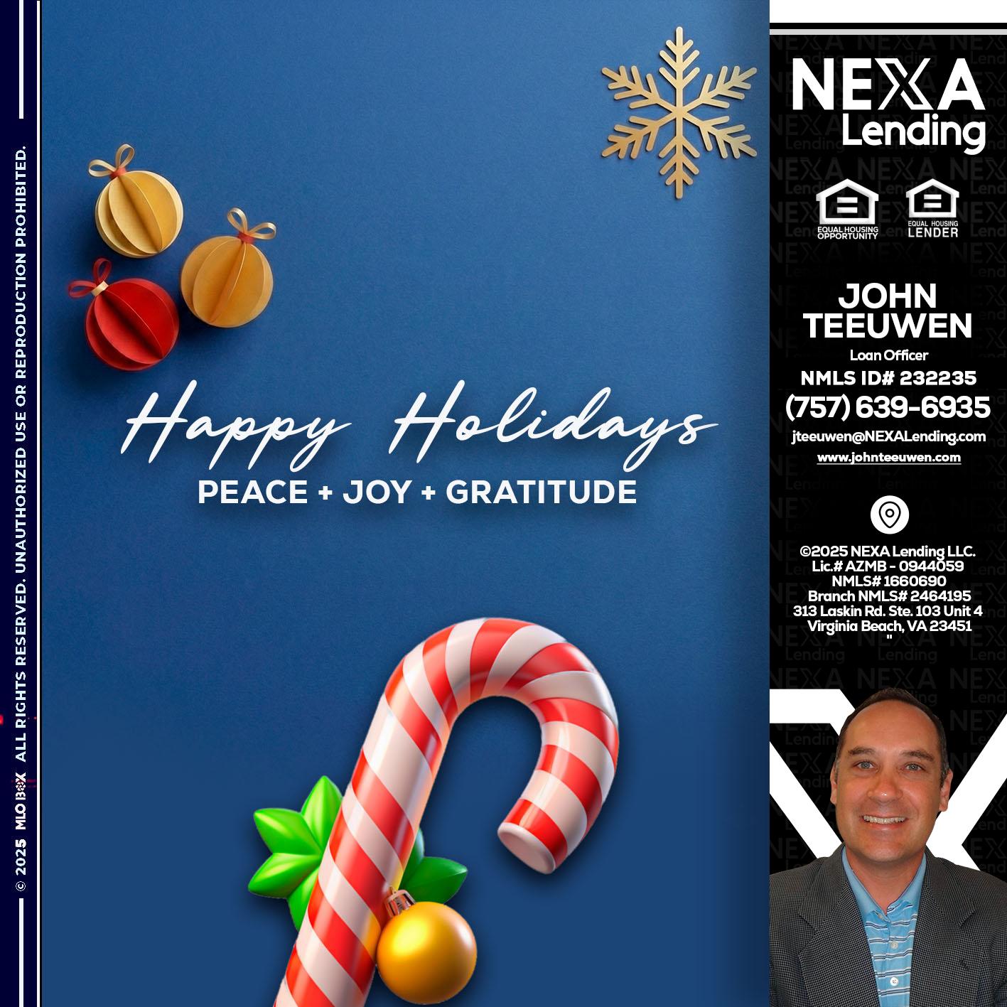 HAPPY HOLIDAYS - John Teeuwen -Loan Officer
