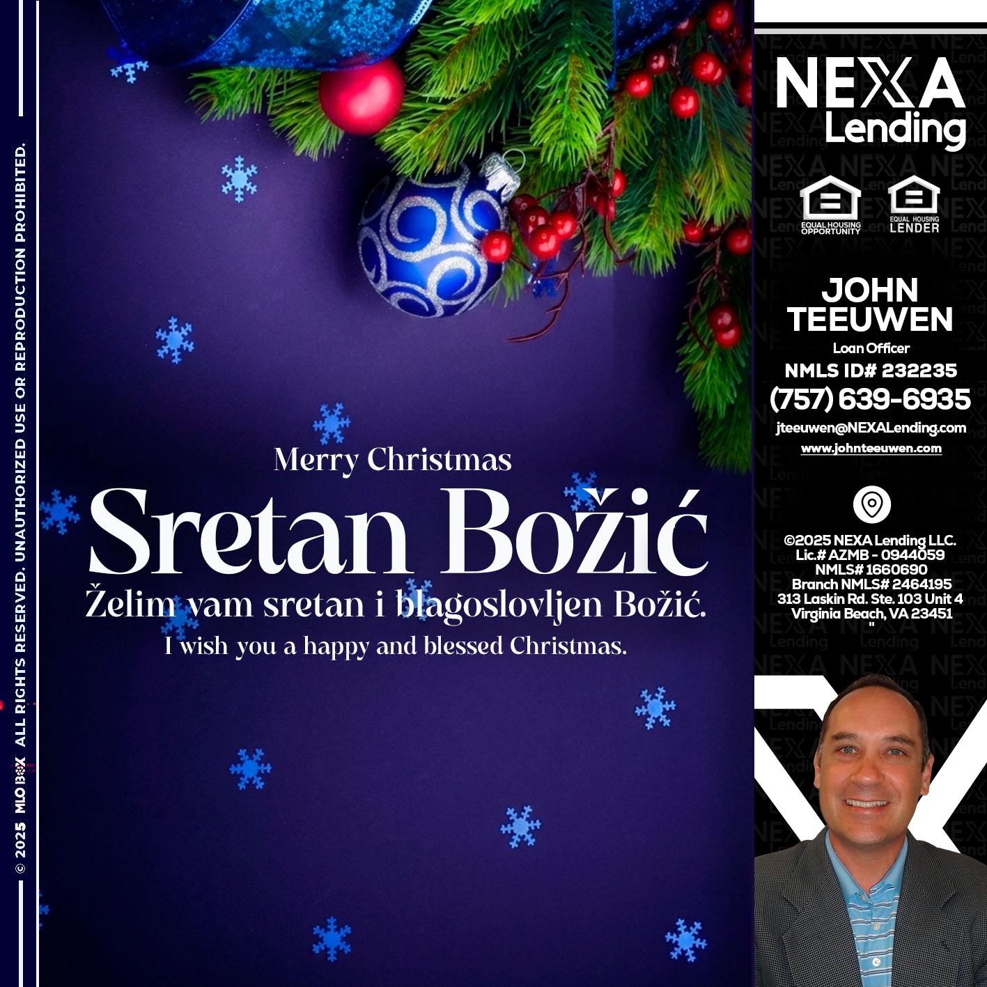 Sretan Božić - John Teeuwen -Loan Officer
