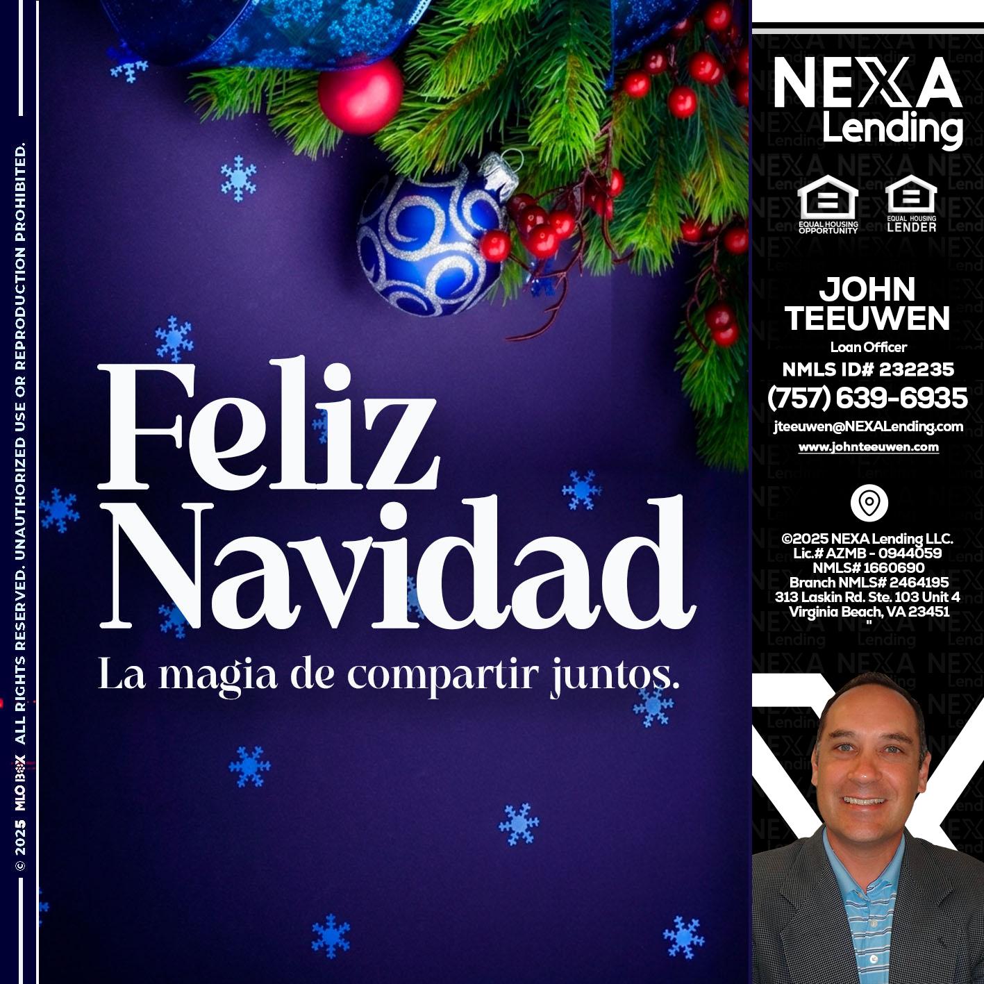 FELIZ NAVIDAD - John Teeuwen -Loan Officer