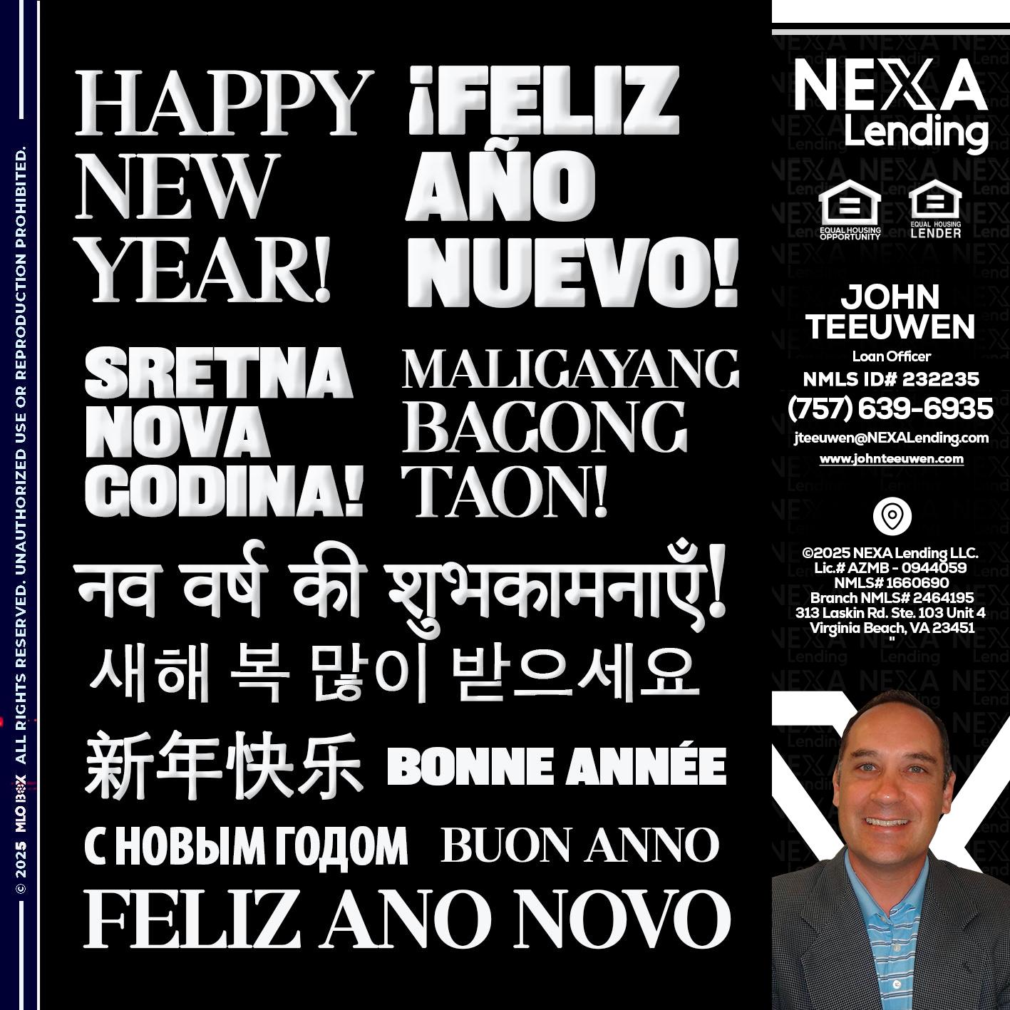 HAPPY NEW YEAR - John Teeuwen -Loan Officer
