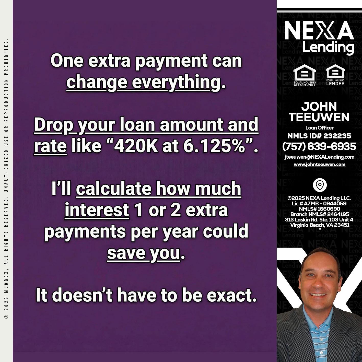 ONE EXTRA - John Teeuwen -Loan Officer