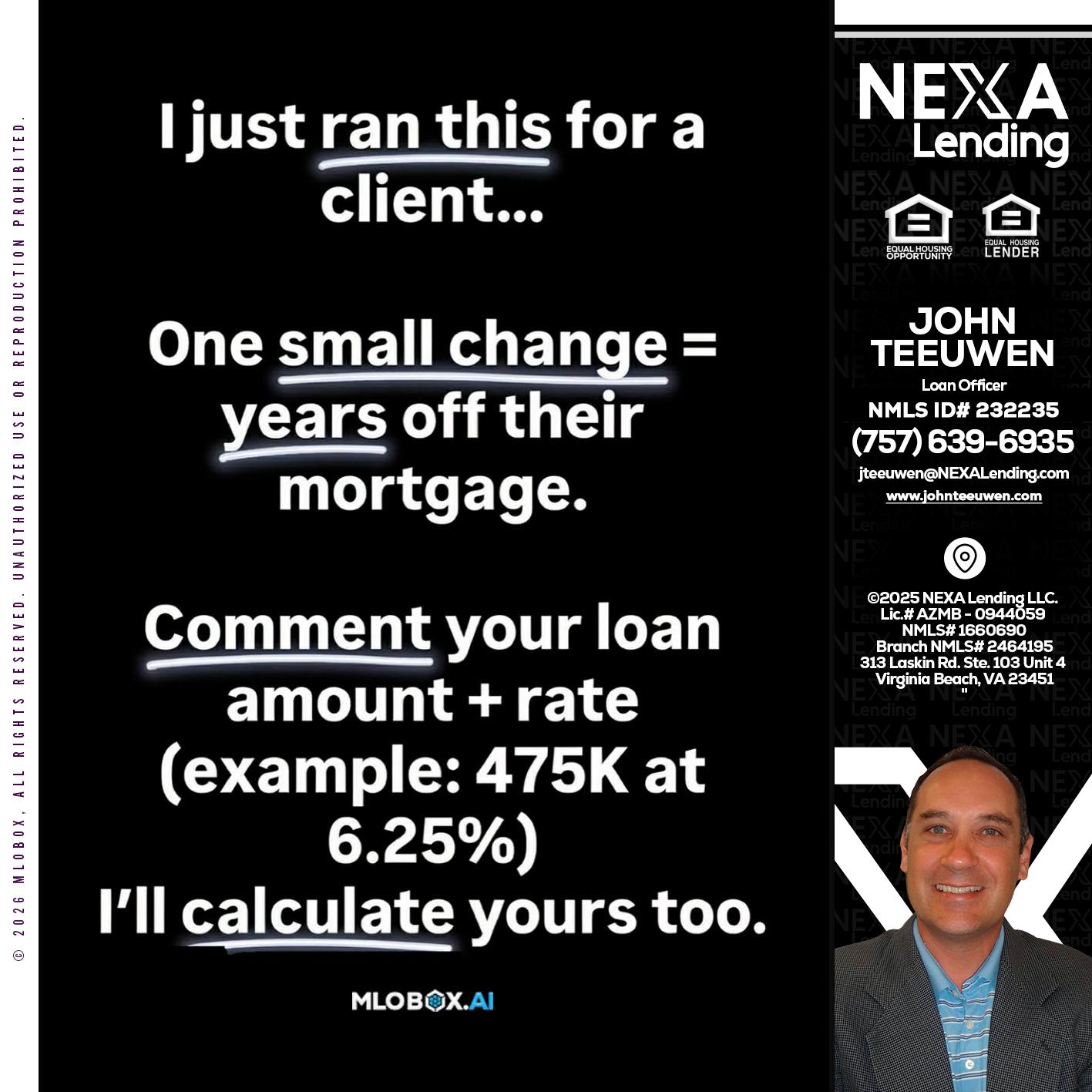 I JUST RAN - John Teeuwen -Loan Officer