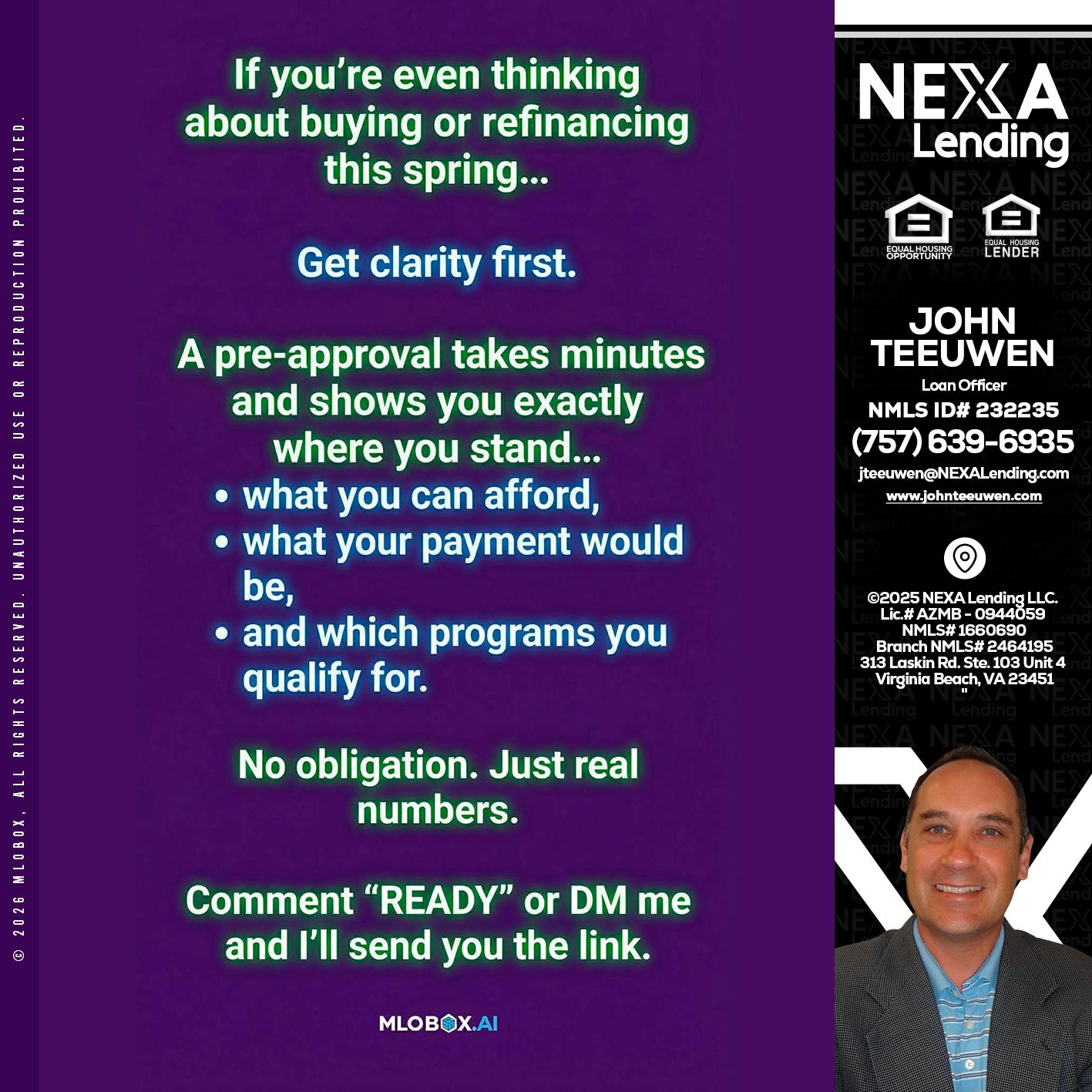 IF YOU THINKING - John Teeuwen -Loan Officer