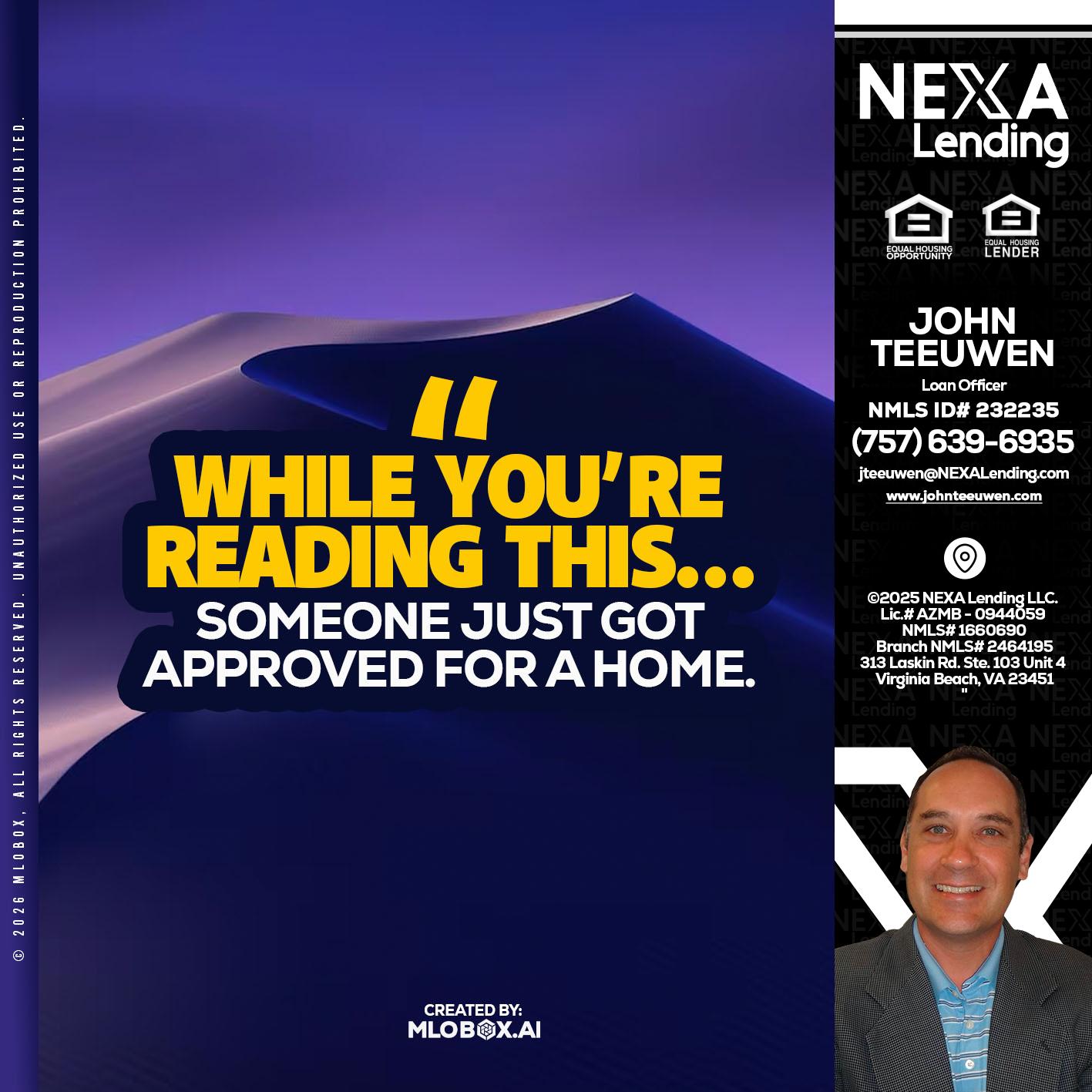 WHILE YOU - John Teeuwen -Loan Officer