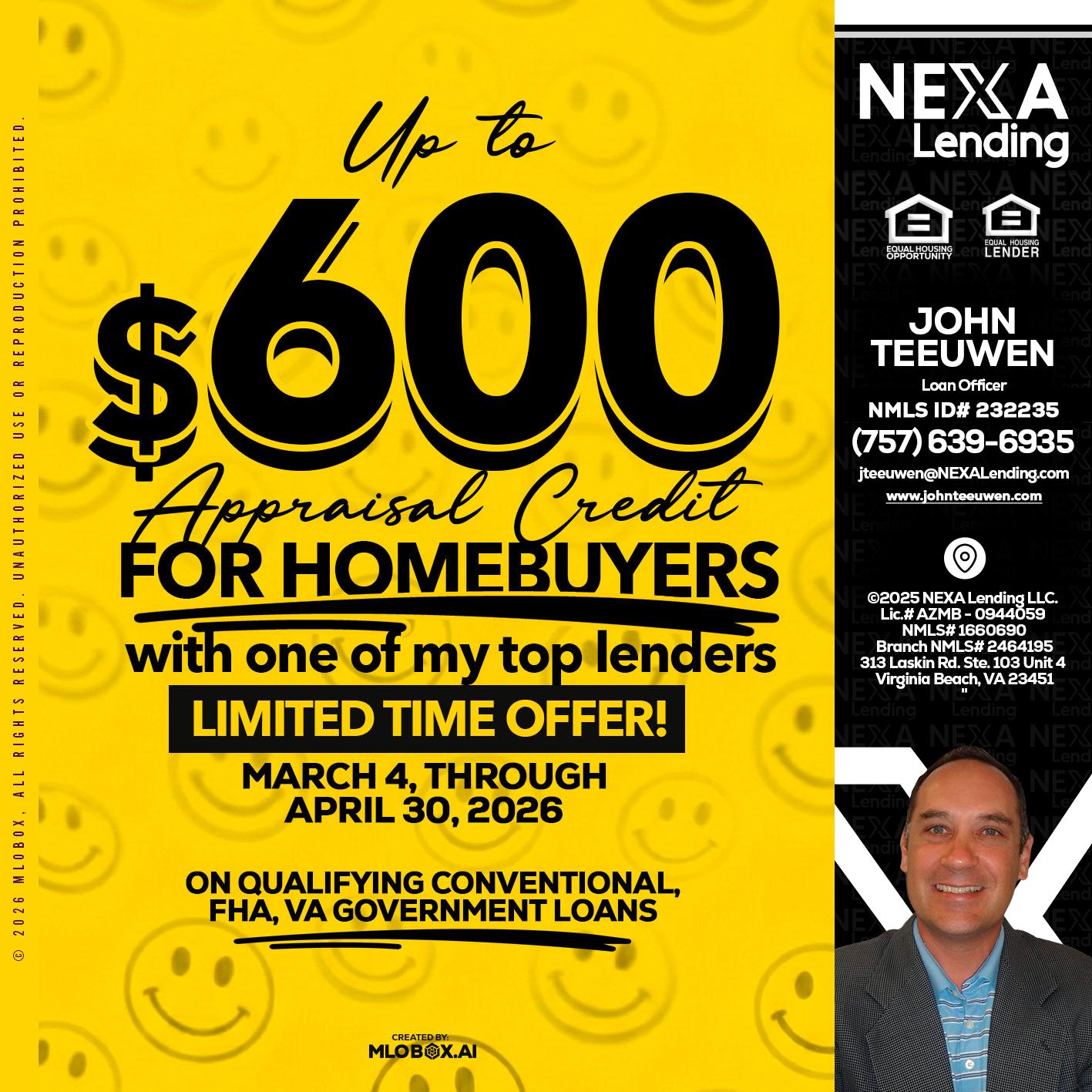 UP TO 600 - John Teeuwen -Loan Officer