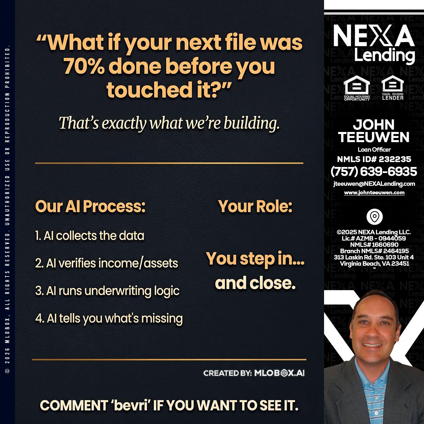 WHAT IF YOUR - John Teeuwen -Loan Officer