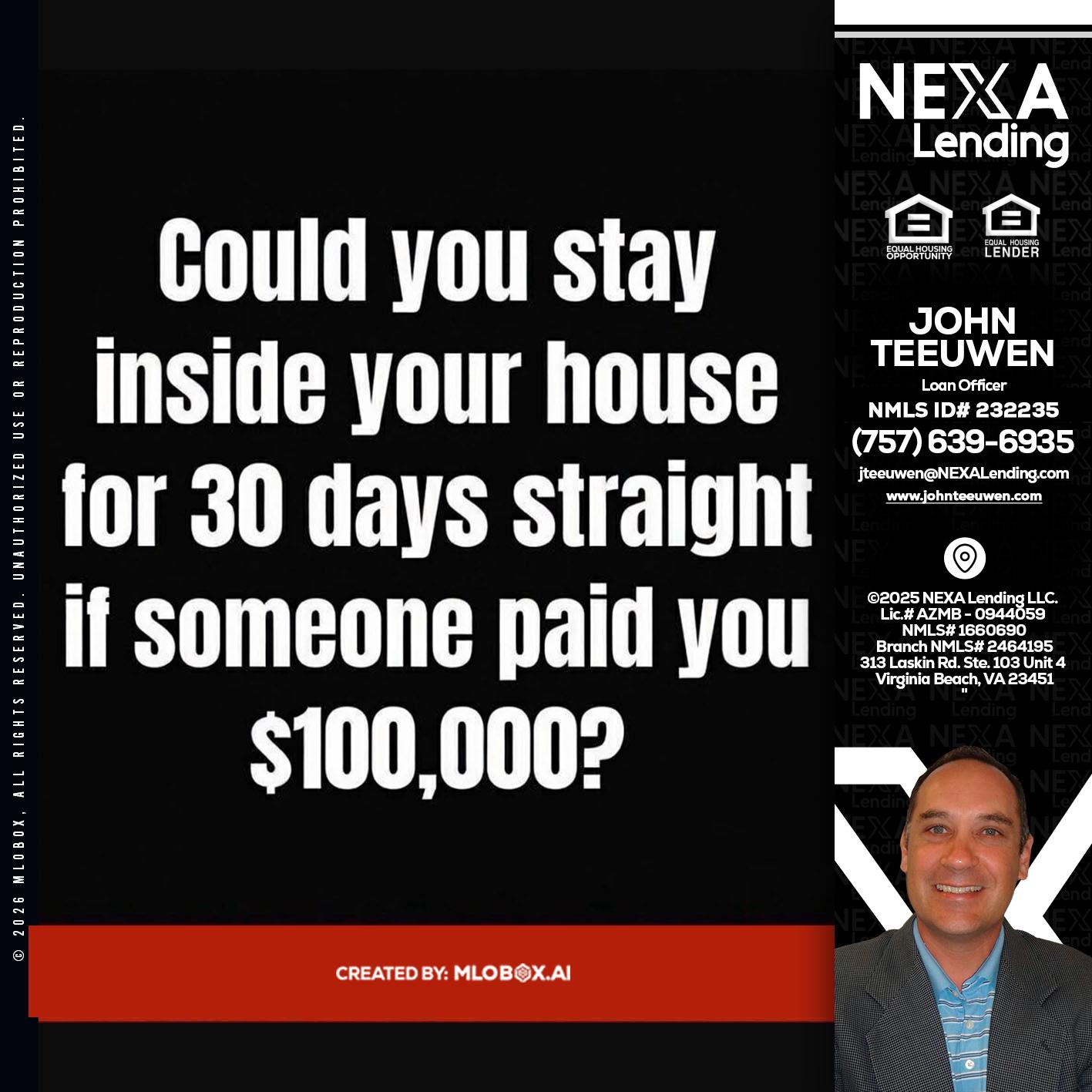 COULD YOU STAY - John Teeuwen -Loan Officer