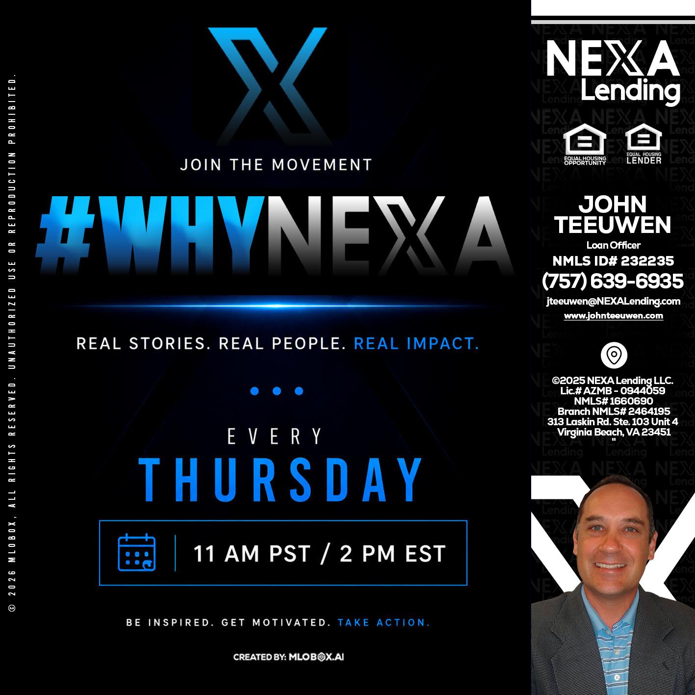 why NEXA - John Teeuwen -Loan Officer
