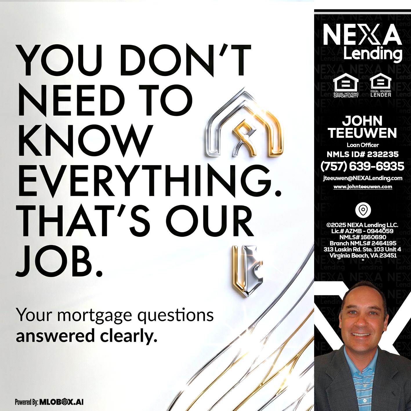 THAT IS OUR JOB - John Teeuwen -Loan Officer