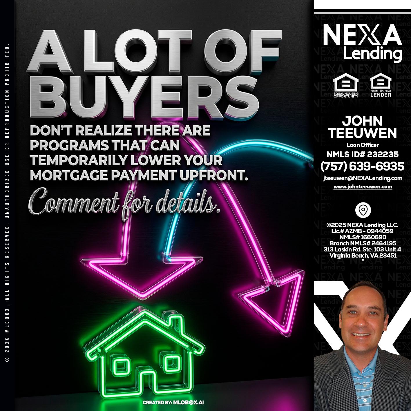 A LOT OF BUYERS - John Teeuwen -Loan Officer