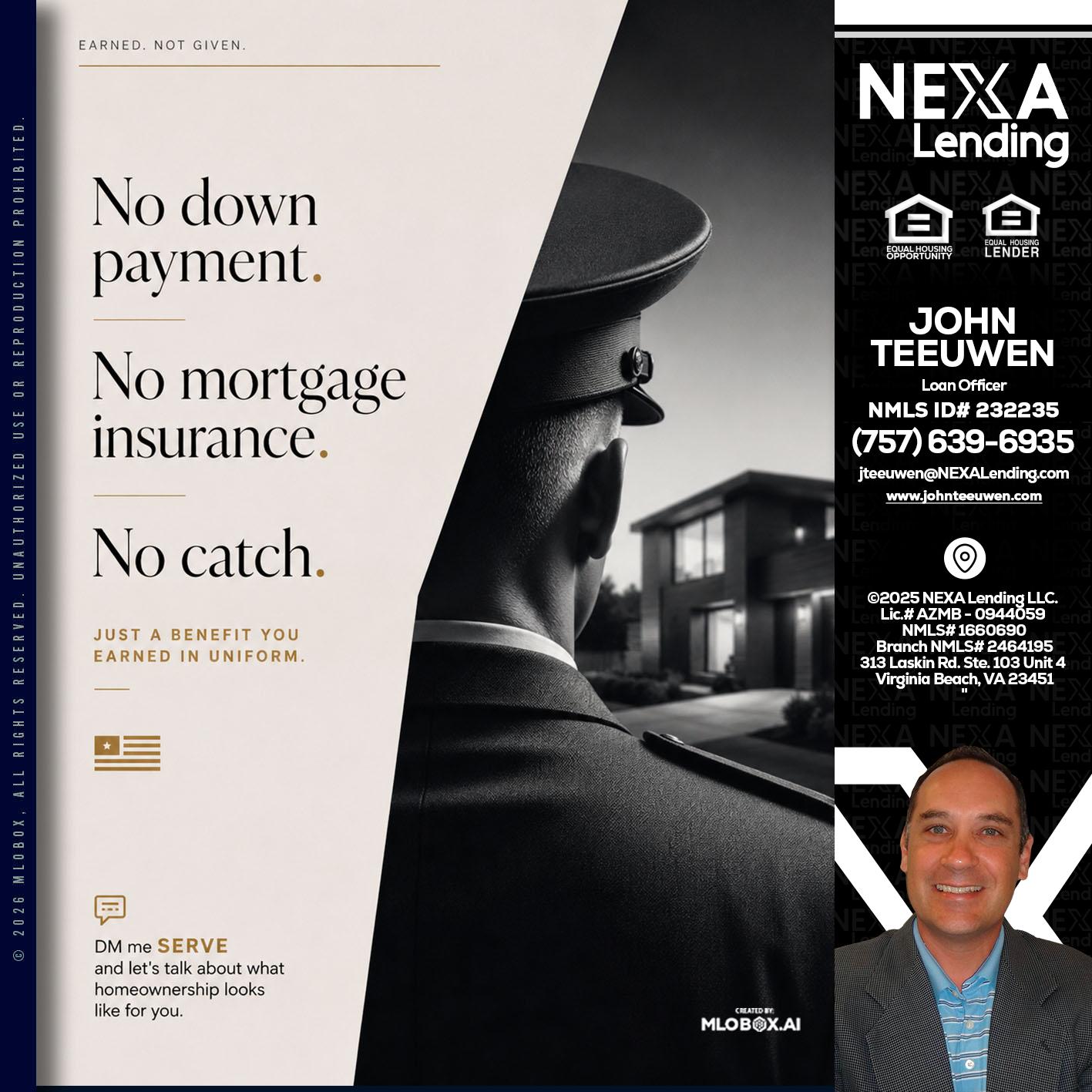 NO DOWN PAYMENT - John Teeuwen -Loan Officer