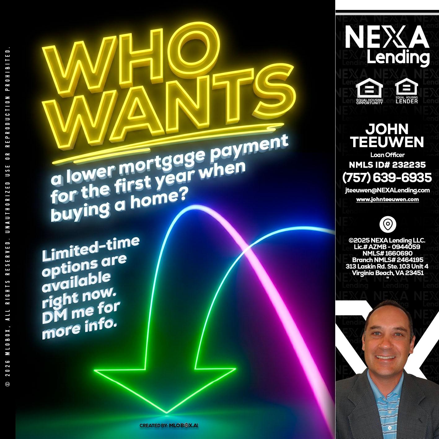 WHO WANTS - John Teeuwen -Loan Officer