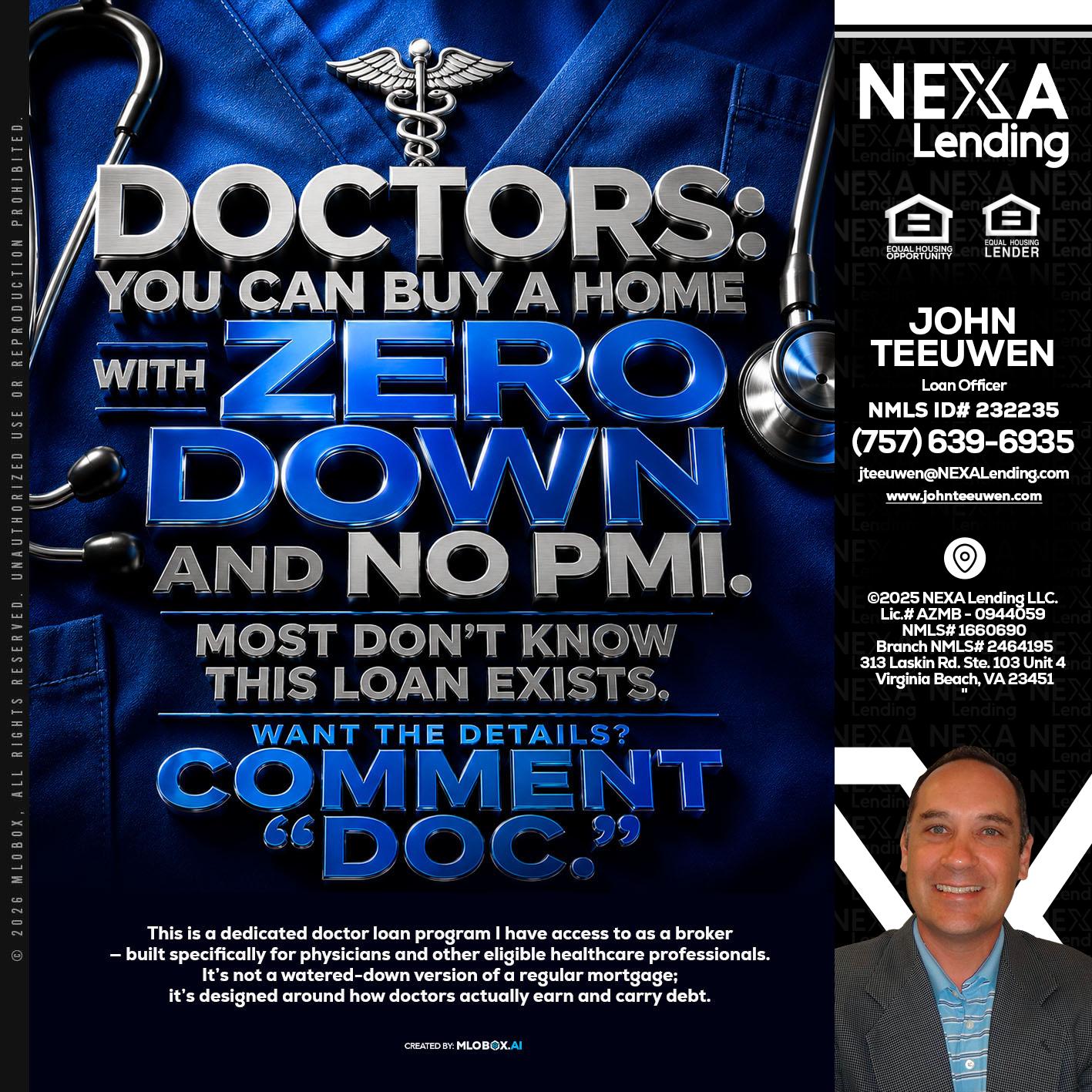 DOCTORS YOU CAN BUY - John Teeuwen -Loan Officer