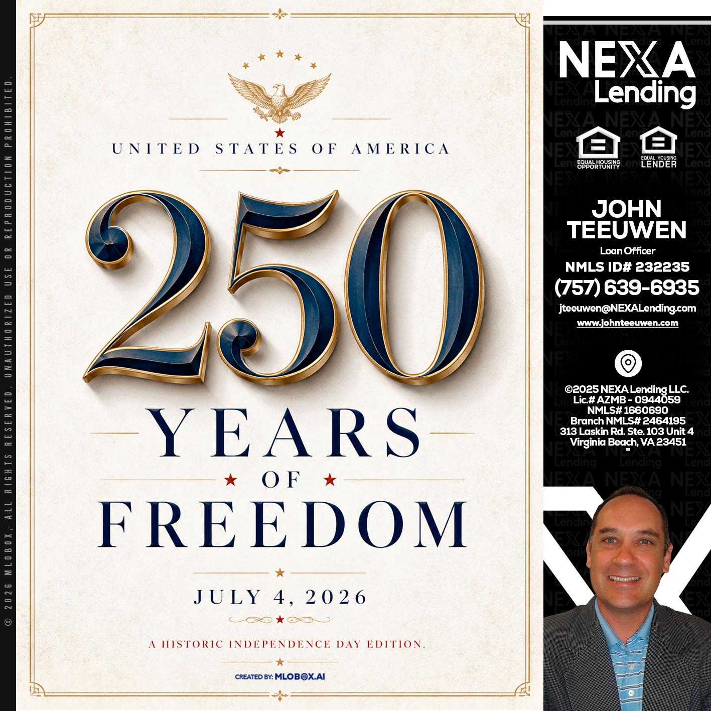250 YEARS - John Teeuwen -Loan Officer