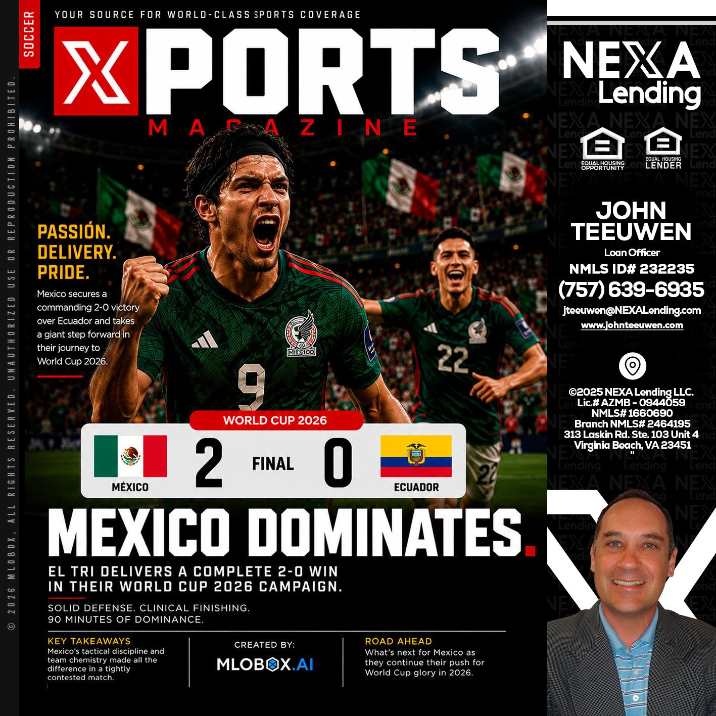 XPORTS MEX 2-0 ECUADOR - John Teeuwen -Loan Officer