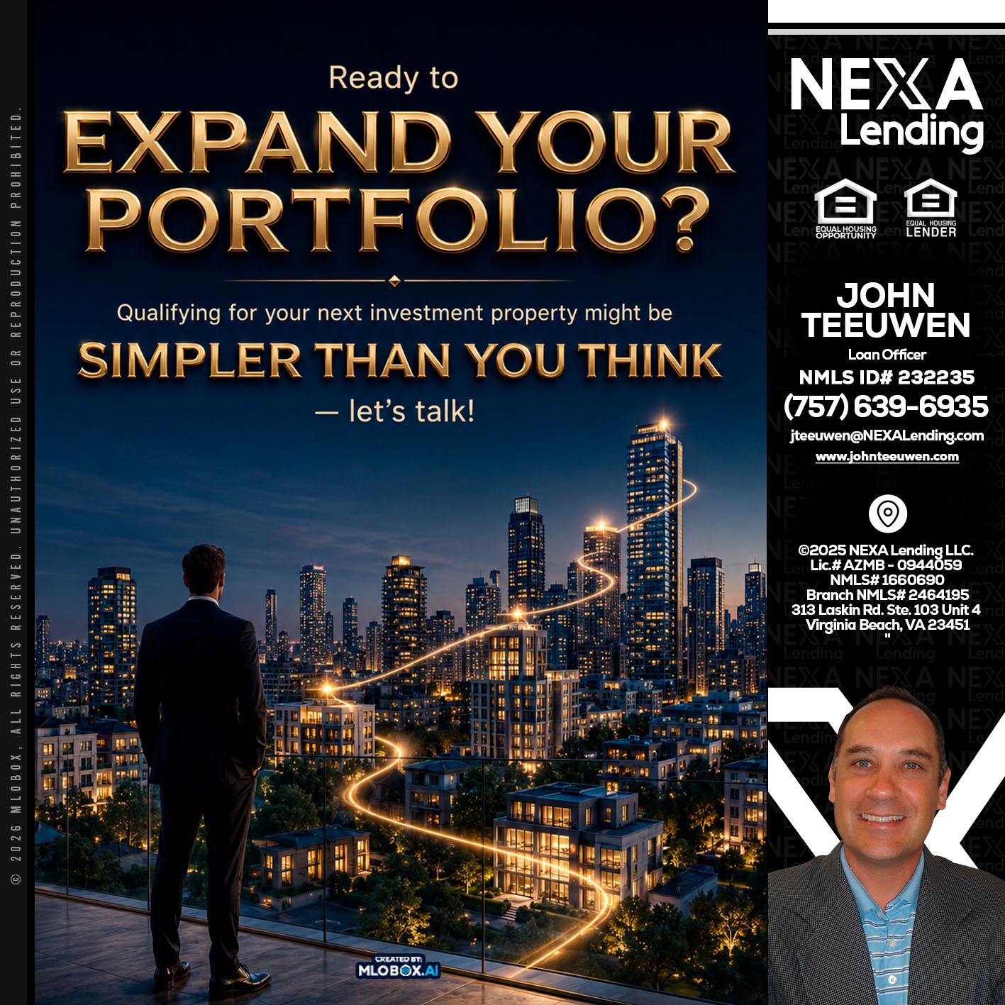 expand you portfolio - John Teeuwen -Loan Officer