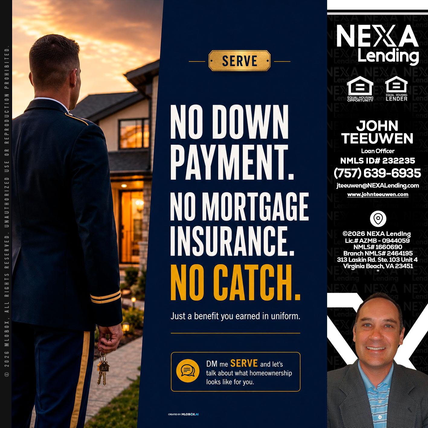 NO DOWN PAYMENT - John Teeuwen -Loan Officer
