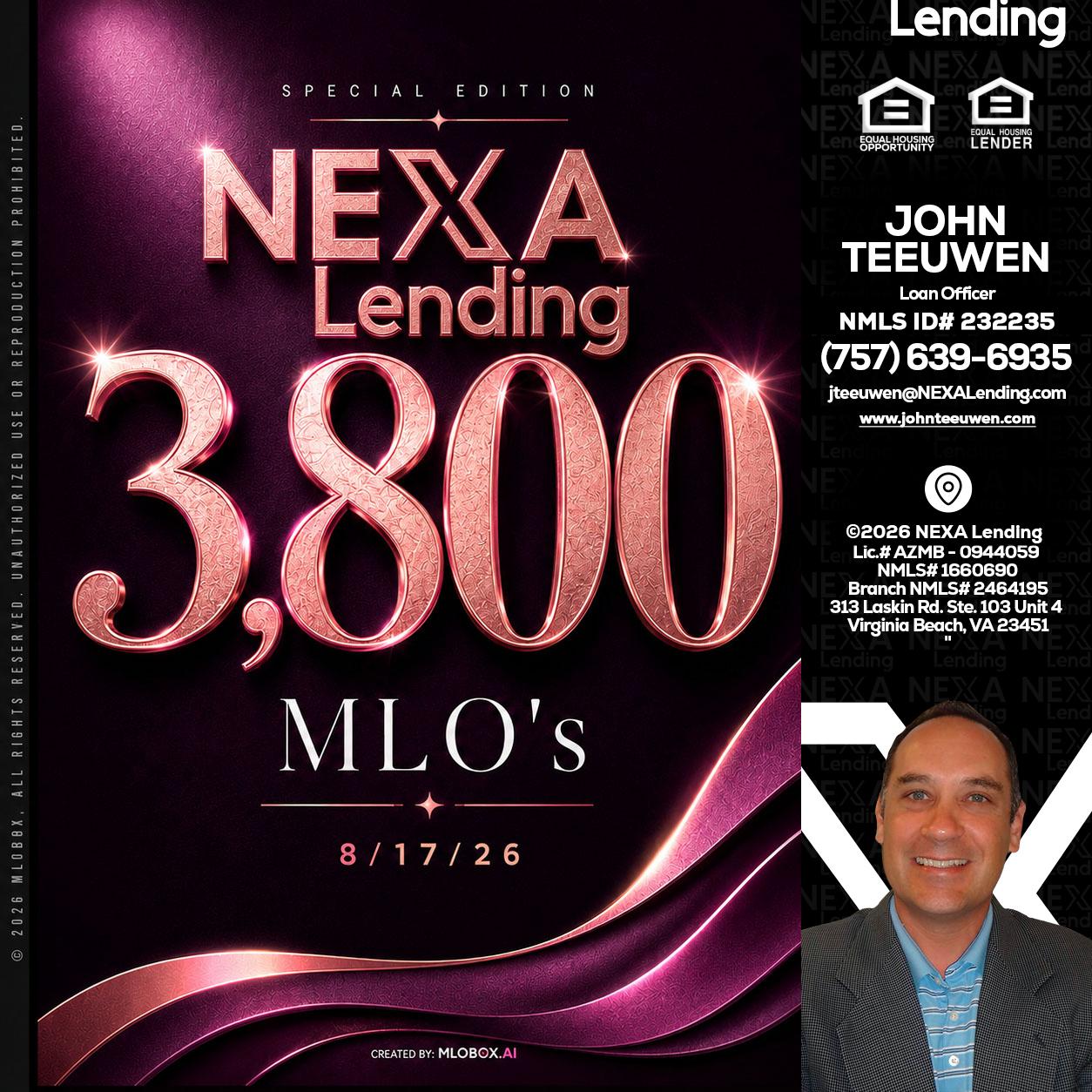 3800 MLOs - John Teeuwen -Loan Officer