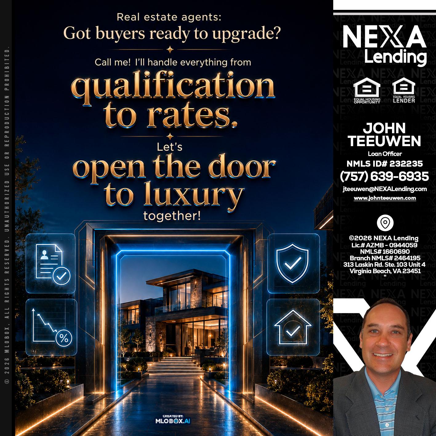 QUALIFICATION TO RATES - John Teeuwen -Loan Officer