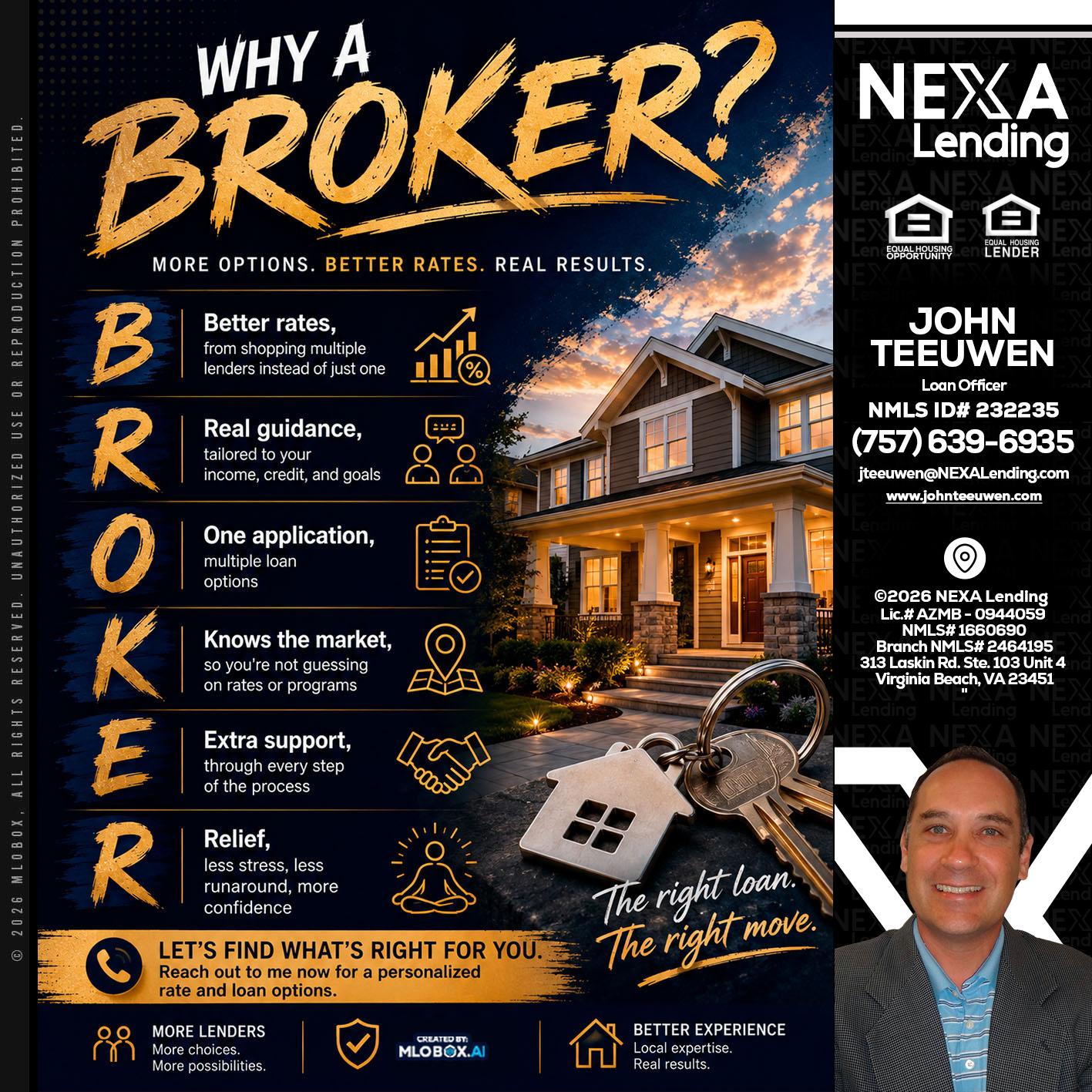 WHY A BROKER? - John Teeuwen -Loan Officer